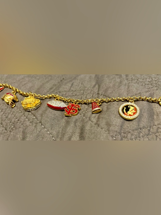 Danbury Mint Jewelry - Danbury Mint Gold-Tone Enamel Charm Bracelet - Florida State